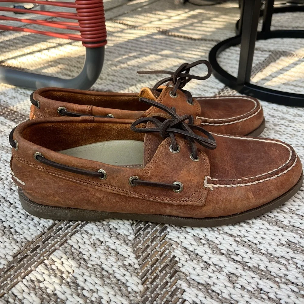 G.H. Bass Boat Shoes Hampton Core 2 Brown Leather Men’s Size 8.5 Summer Preppy
